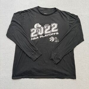 OVO Toronto Raptors Shirt Men's Large Black 2022 NBA Playoffs Long Sleeve Active